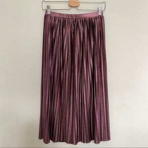 TopShop Maxi Pleated Shimmery Pink Skirt Size US 4